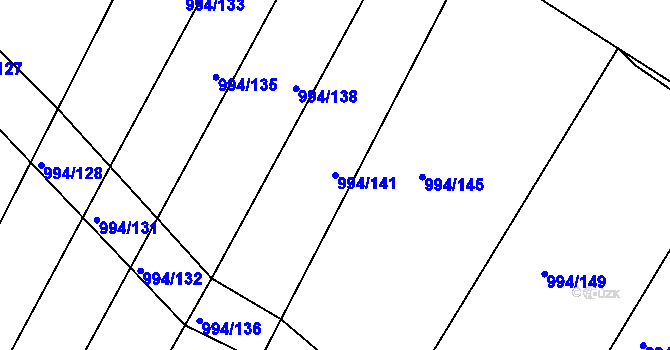 Parcela st. 994/141 v KÚ Silůvky, Katastrální mapa