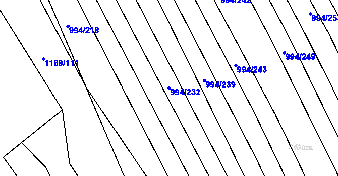 Parcela st. 994/232 v KÚ Silůvky, Katastrální mapa