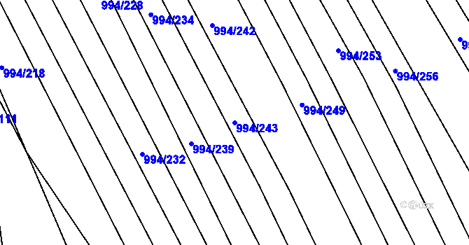 Parcela st. 994/243 v KÚ Silůvky, Katastrální mapa