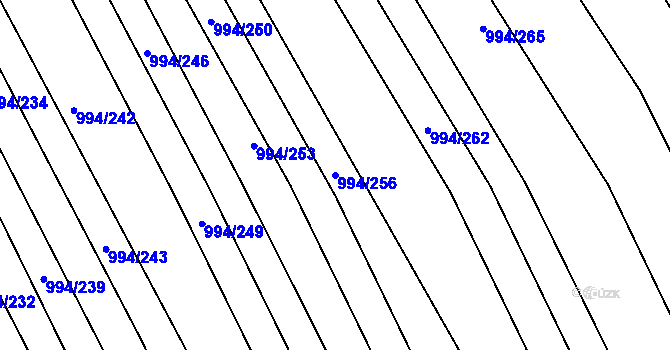 Parcela st. 994/256 v KÚ Silůvky, Katastrální mapa