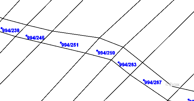 Parcela st. 994/259 v KÚ Silůvky, Katastrální mapa