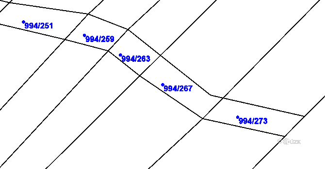 Parcela st. 994/267 v KÚ Silůvky, Katastrální mapa