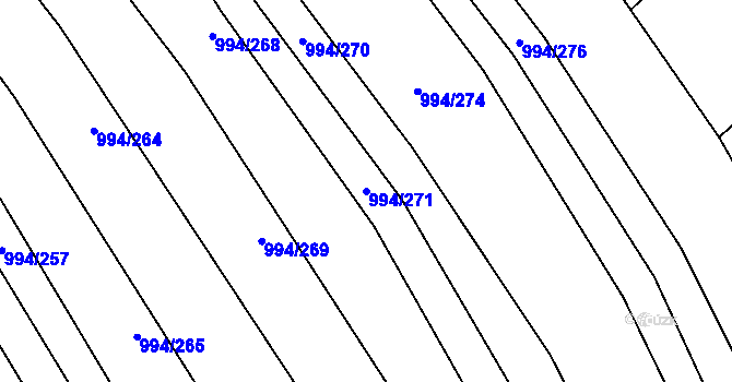 Parcela st. 994/271 v KÚ Silůvky, Katastrální mapa