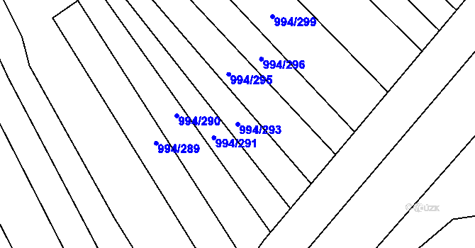 Parcela st. 994/293 v KÚ Silůvky, Katastrální mapa
