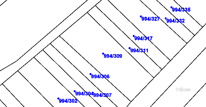 Parcela st. 994/309 v KÚ Silůvky, Katastrální mapa