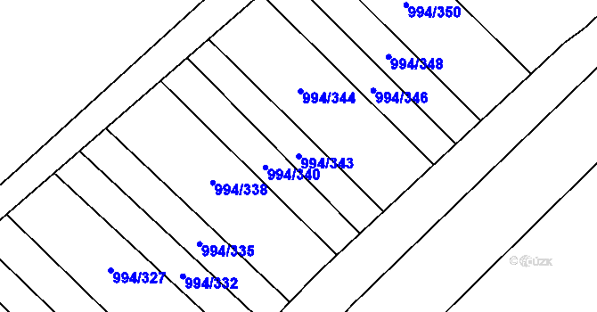 Parcela st. 994/343 v KÚ Silůvky, Katastrální mapa