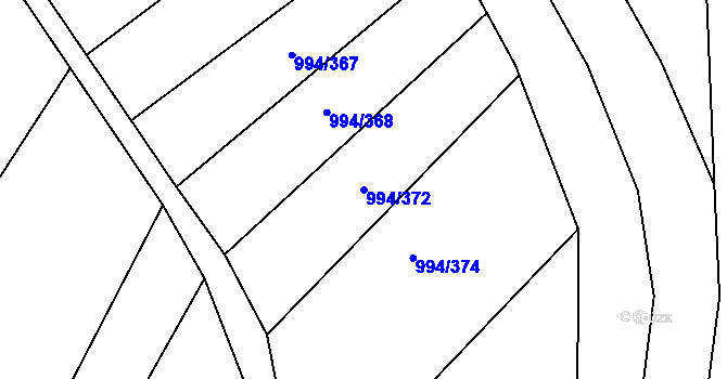 Parcela st. 994/372 v KÚ Silůvky, Katastrální mapa