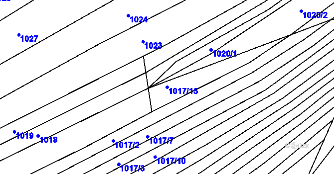 Parcela st. 1017/15 v KÚ Silůvky, Katastrální mapa