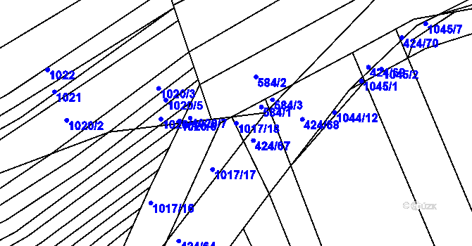 Parcela st. 1017/18 v KÚ Silůvky, Katastrální mapa