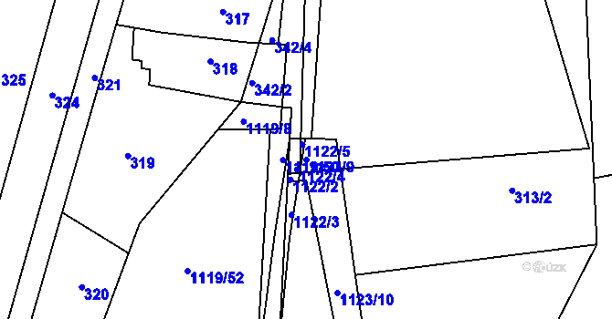 Parcela st. 1123/9 v KÚ Silůvky, Katastrální mapa