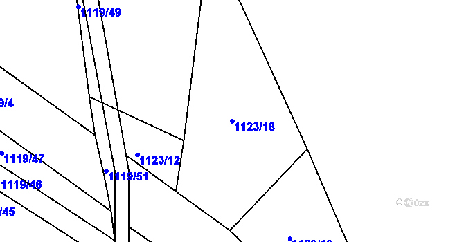 Parcela st. 1123/18 v KÚ Silůvky, Katastrální mapa