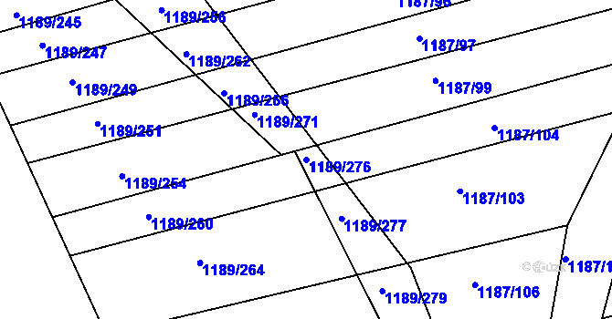 Parcela st. 1189/276 v KÚ Silůvky, Katastrální mapa