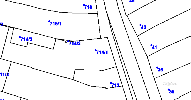 Parcela st. 714/1 v KÚ Silůvky, Katastrální mapa