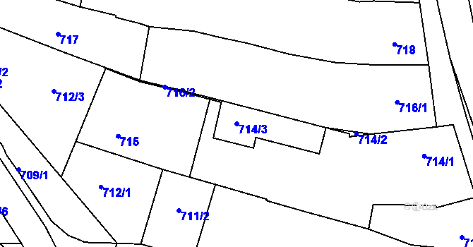 Parcela st. 714/3 v KÚ Silůvky, Katastrální mapa