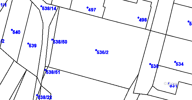 Parcela st. 536/2 v KÚ Silůvky, Katastrální mapa