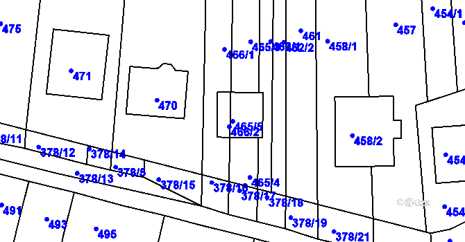 Parcela st. 465/5 v KÚ Silůvky, Katastrální mapa