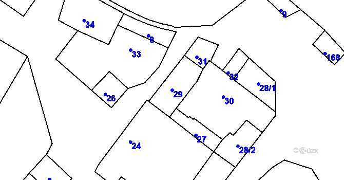 Parcela st. 29 v KÚ Sirákov, Katastrální mapa