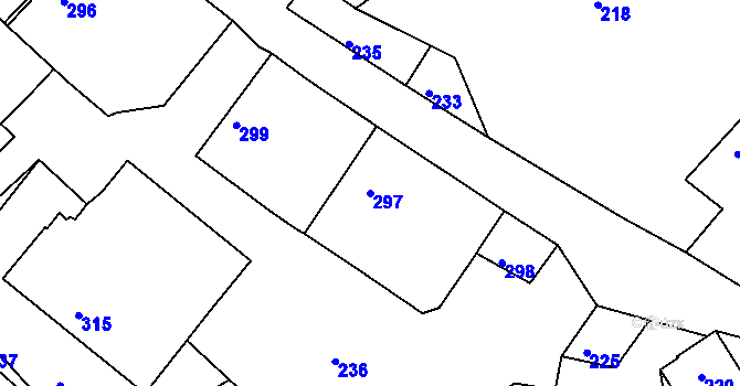 Parcela st. 297 v KÚ Sirákov, Katastrální mapa