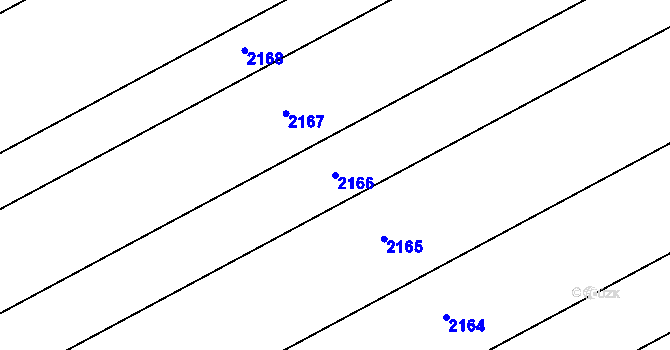 Parcela st. 2166 v KÚ Sirákov, Katastrální mapa