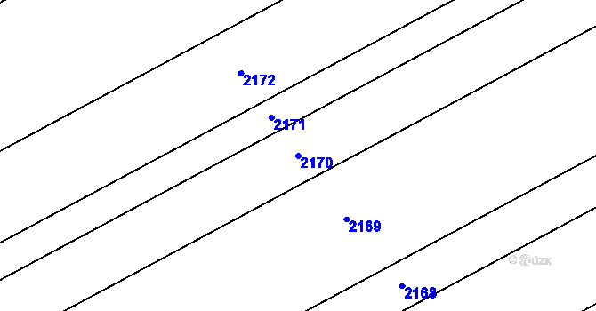 Parcela st. 2170 v KÚ Sirákov, Katastrální mapa