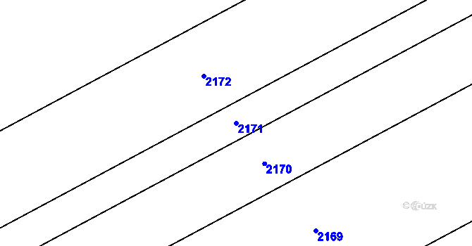 Parcela st. 2171 v KÚ Sirákov, Katastrální mapa