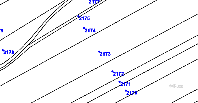 Parcela st. 2173 v KÚ Sirákov, Katastrální mapa