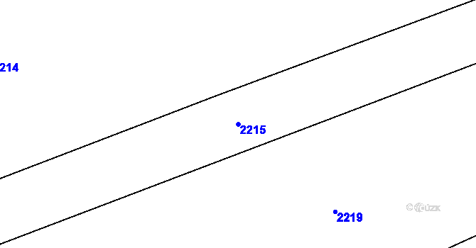Parcela st. 2215 v KÚ Sirákov, Katastrální mapa