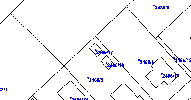 Parcela st. 2486/17 v KÚ Sirákov, Katastrální mapa