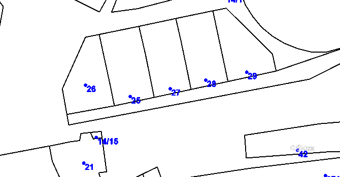 Parcela st. 27 v KÚ Sivice, Katastrální mapa