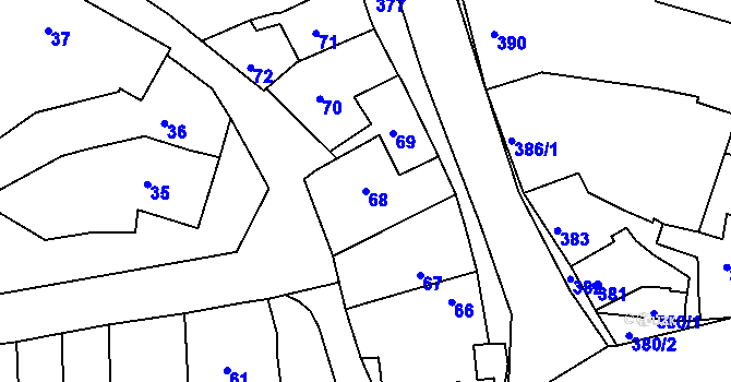 Parcela st. 68 v KÚ Sivice, Katastrální mapa