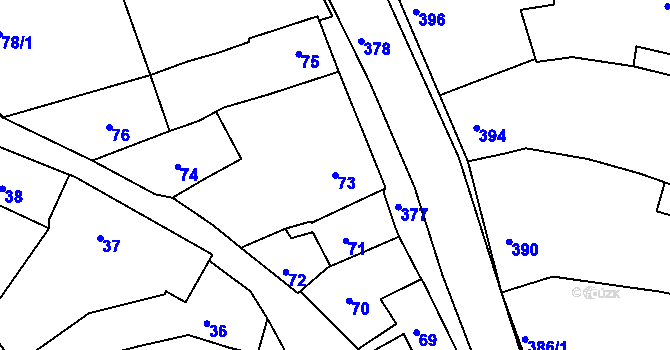 Parcela st. 73 v KÚ Sivice, Katastrální mapa