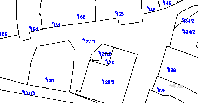 Parcela st. 127/2 v KÚ Sivice, Katastrální mapa