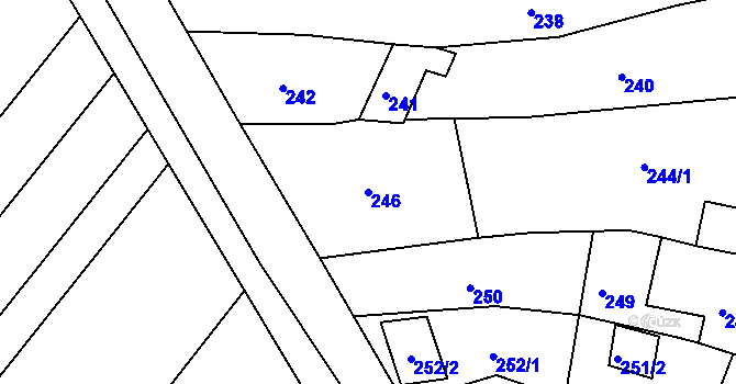 Parcela st. 246 v KÚ Sivice, Katastrální mapa