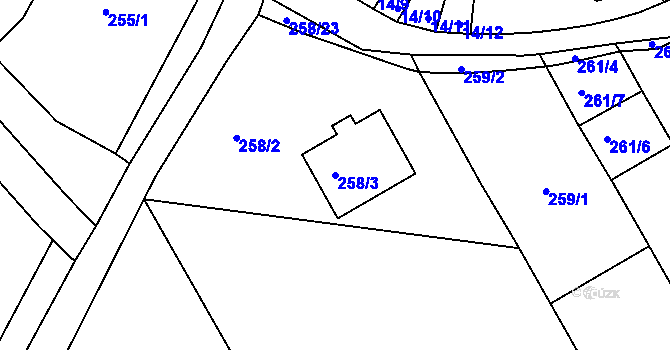 Parcela st. 258/3 v KÚ Sivice, Katastrální mapa