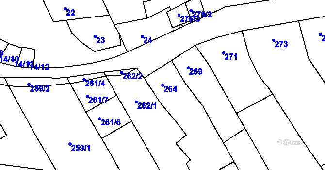 Parcela st. 264 v KÚ Sivice, Katastrální mapa