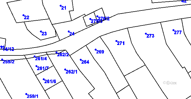 Parcela st. 269 v KÚ Sivice, Katastrální mapa