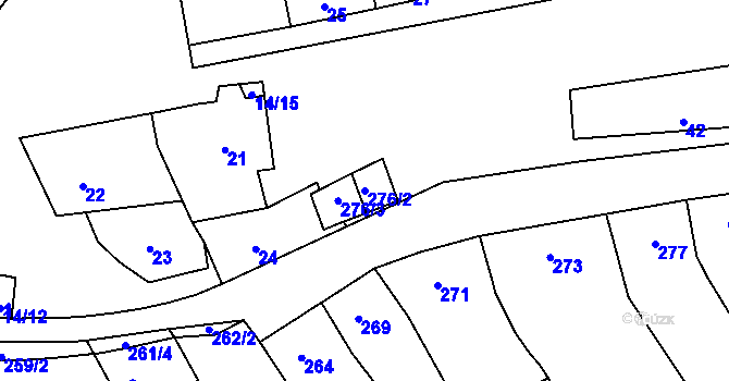 Parcela st. 276/2 v KÚ Sivice, Katastrální mapa