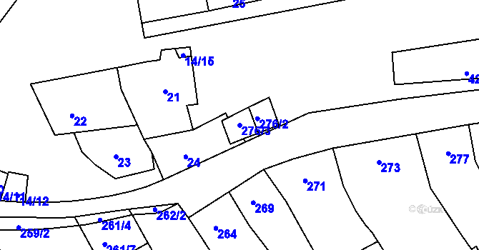 Parcela st. 276/3 v KÚ Sivice, Katastrální mapa