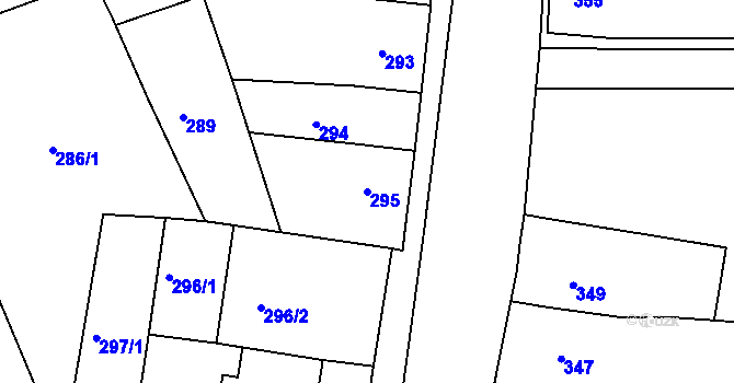Parcela st. 295 v KÚ Sivice, Katastrální mapa