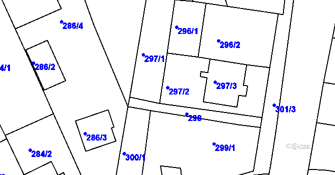 Parcela st. 297/2 v KÚ Sivice, Katastrální mapa