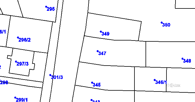 Parcela st. 347 v KÚ Sivice, Katastrální mapa