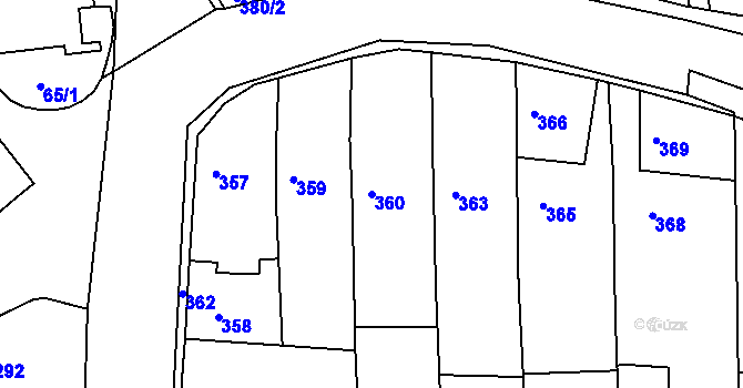 Parcela st. 360 v KÚ Sivice, Katastrální mapa