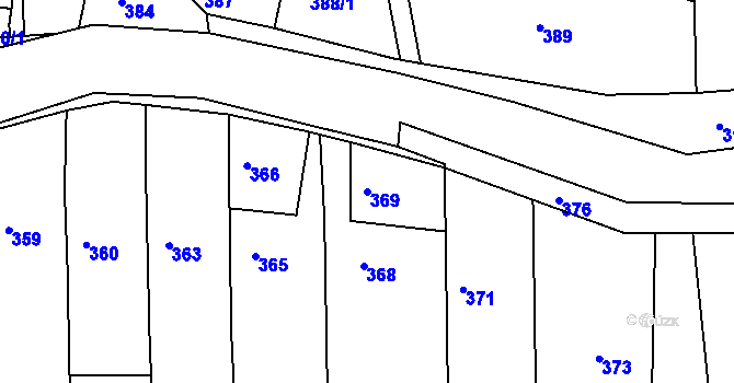 Parcela st. 369 v KÚ Sivice, Katastrální mapa