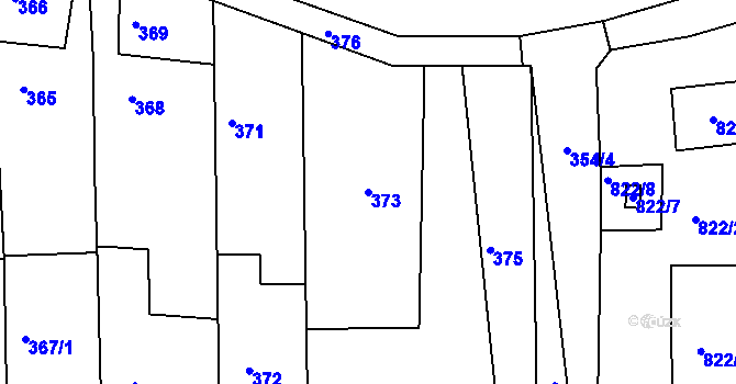 Parcela st. 373 v KÚ Sivice, Katastrální mapa