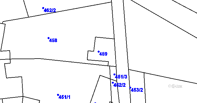 Parcela st. 459 v KÚ Sivice, Katastrální mapa