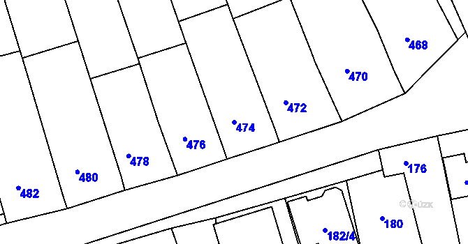 Parcela st. 474 v KÚ Sivice, Katastrální mapa