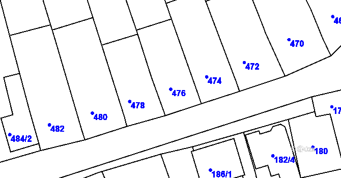 Parcela st. 476 v KÚ Sivice, Katastrální mapa