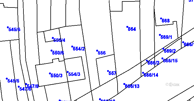 Parcela st. 556 v KÚ Sivice, Katastrální mapa