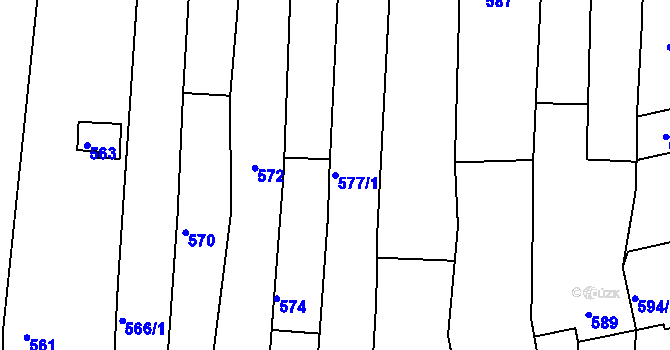 Parcela st. 577/1 v KÚ Sivice, Katastrální mapa