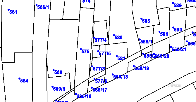 Parcela st. 577/5 v KÚ Sivice, Katastrální mapa
